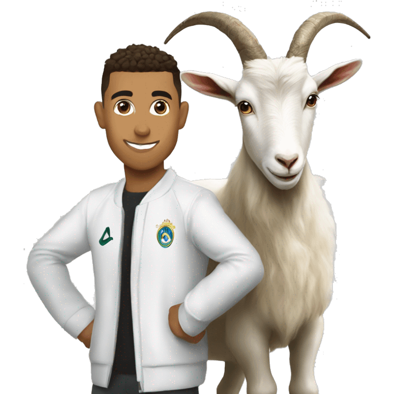 ronaldo and a Goat emoji