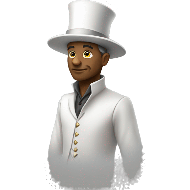 a men wearing white magician hat side look perspective emoji