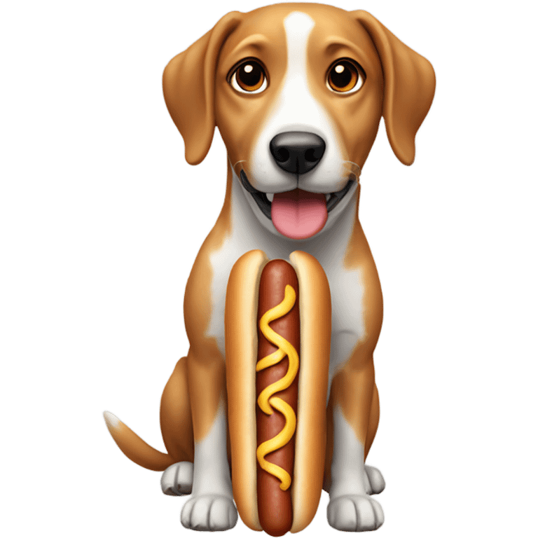 Dog with a hot dog  emoji