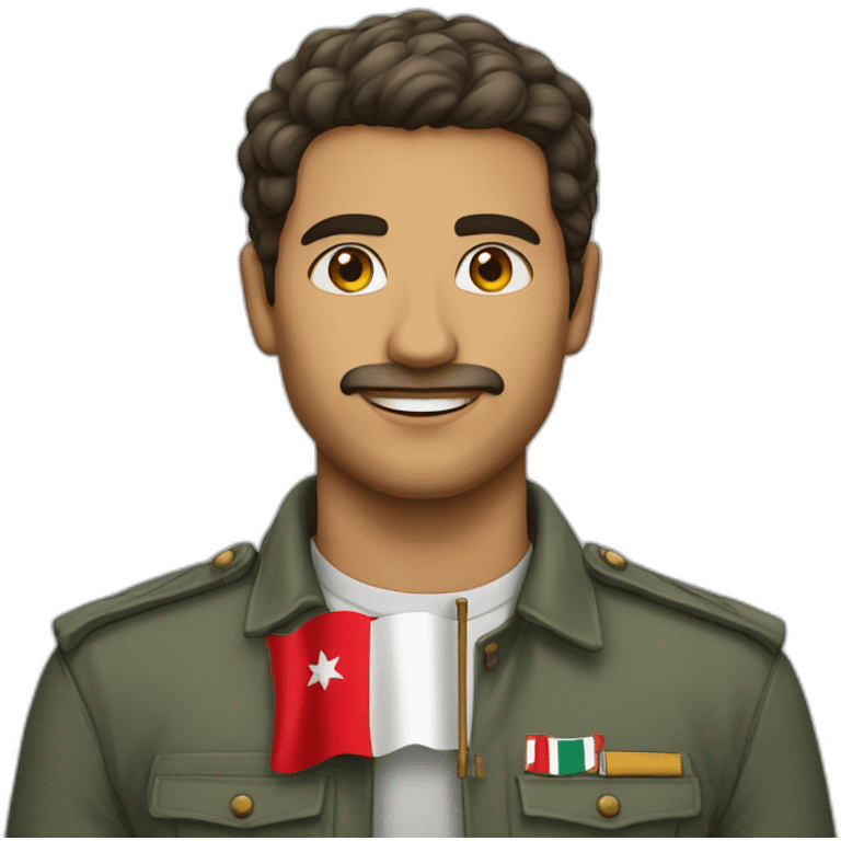 homme tenant le drapeau de la tunisie  emoji