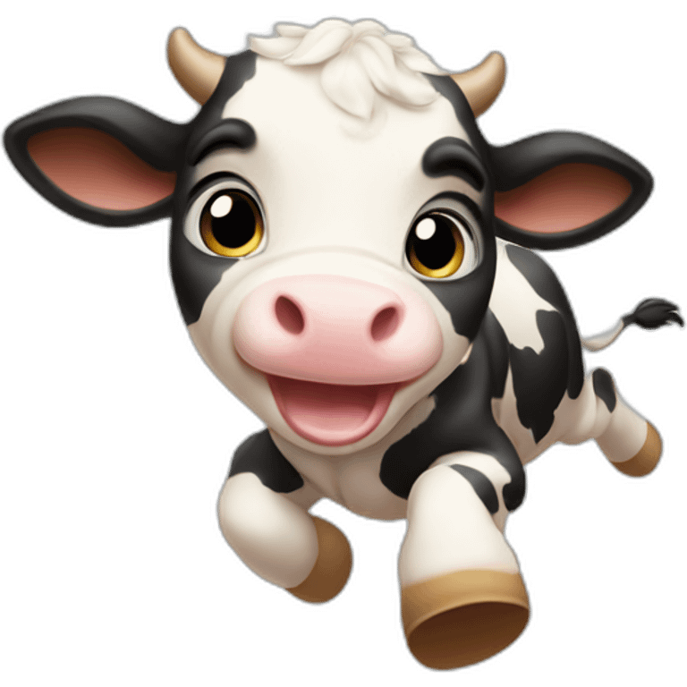 baby cow running emoji