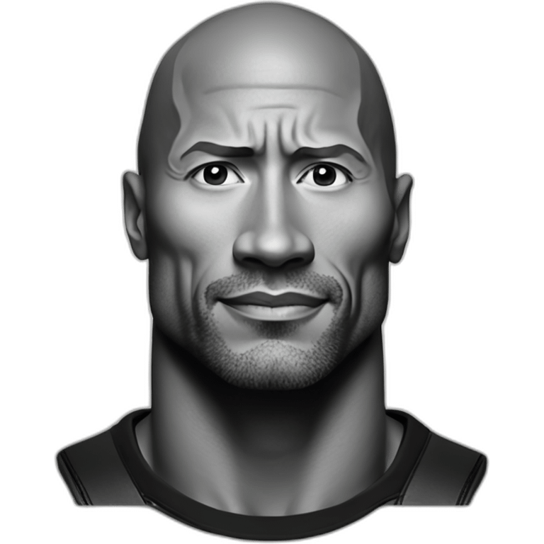 Sursil Dwayne Johnson noir et blanc emoji