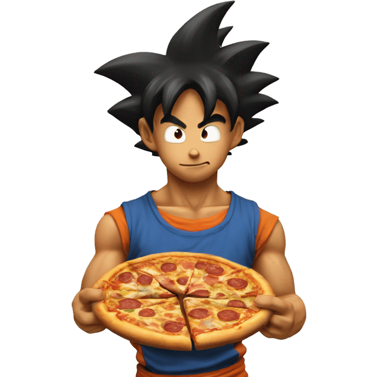 Goku eating pizza emoji