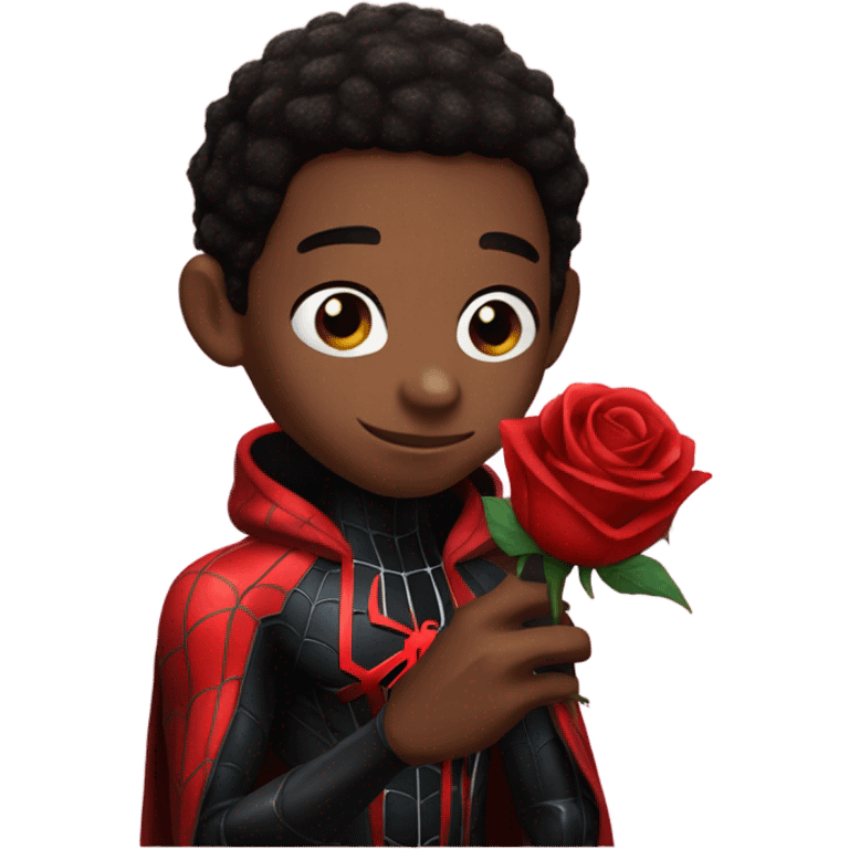 miles morales holding a rose emoji