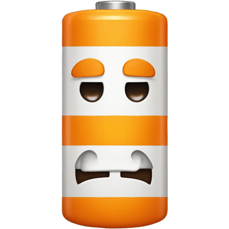 Orange battery frowning emoji