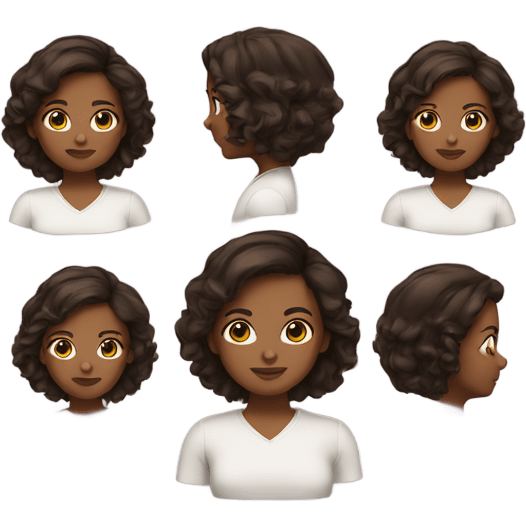 1 Brown skin short dark brown haired girl emoji