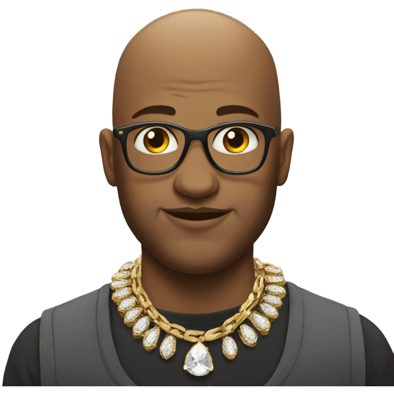 bald man in jewelry portrait emoji