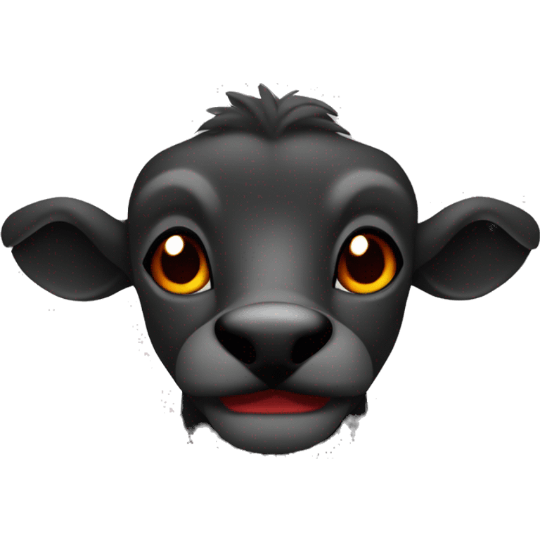 animal Touro musculoso nas cores preto e vermelho emoji