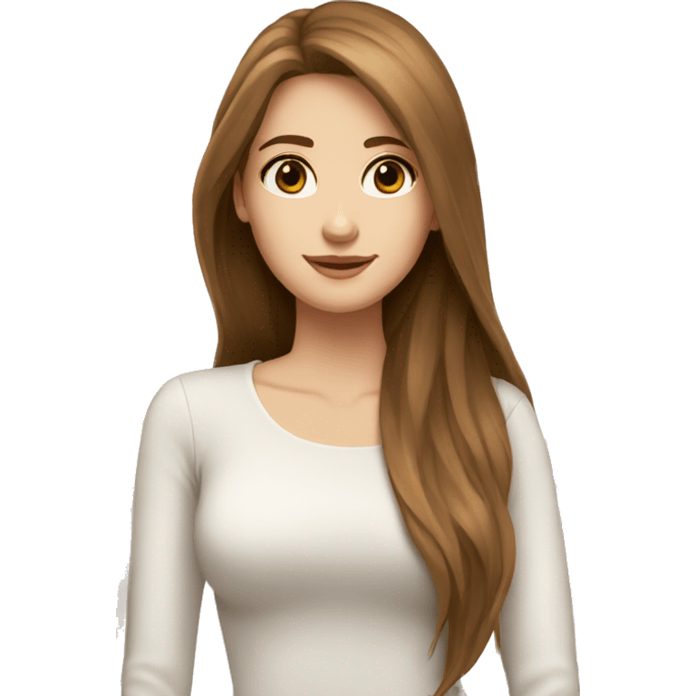 brown hair brown eyes long straight hair white skin woman emoji