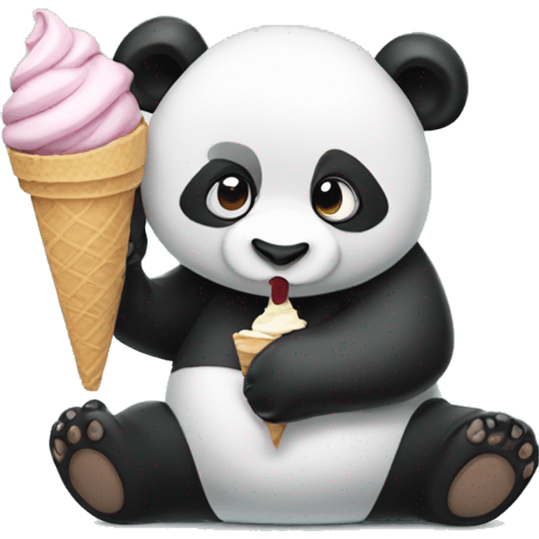 Panda eating ice cream emoji