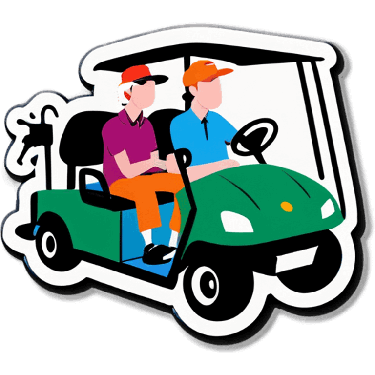 Two drunk in a golf cart ￼ emoji