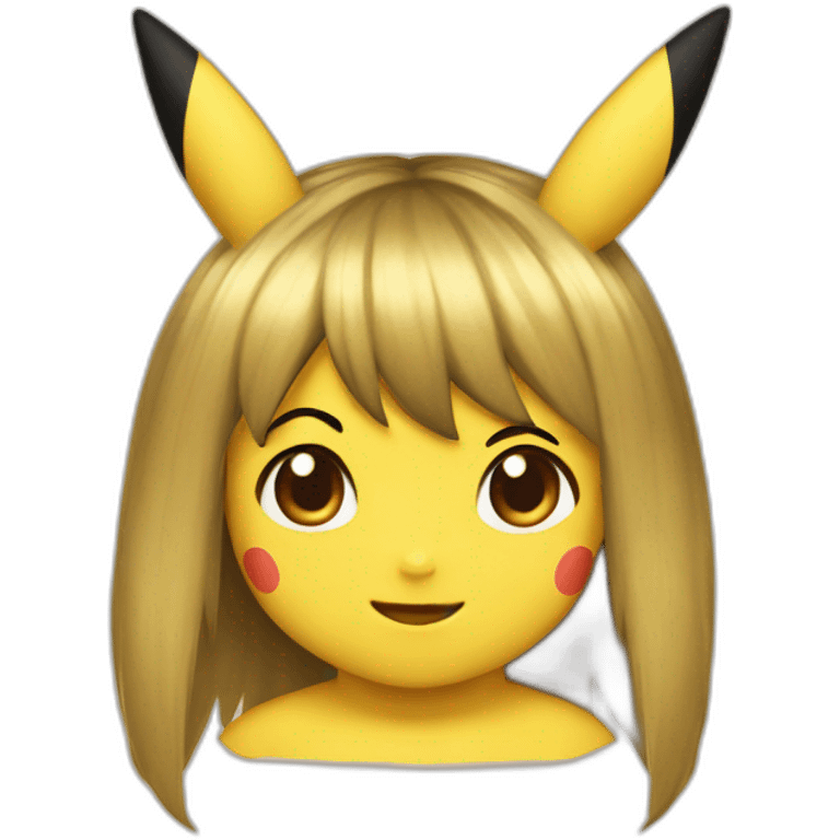 straight hair pikachu emoji