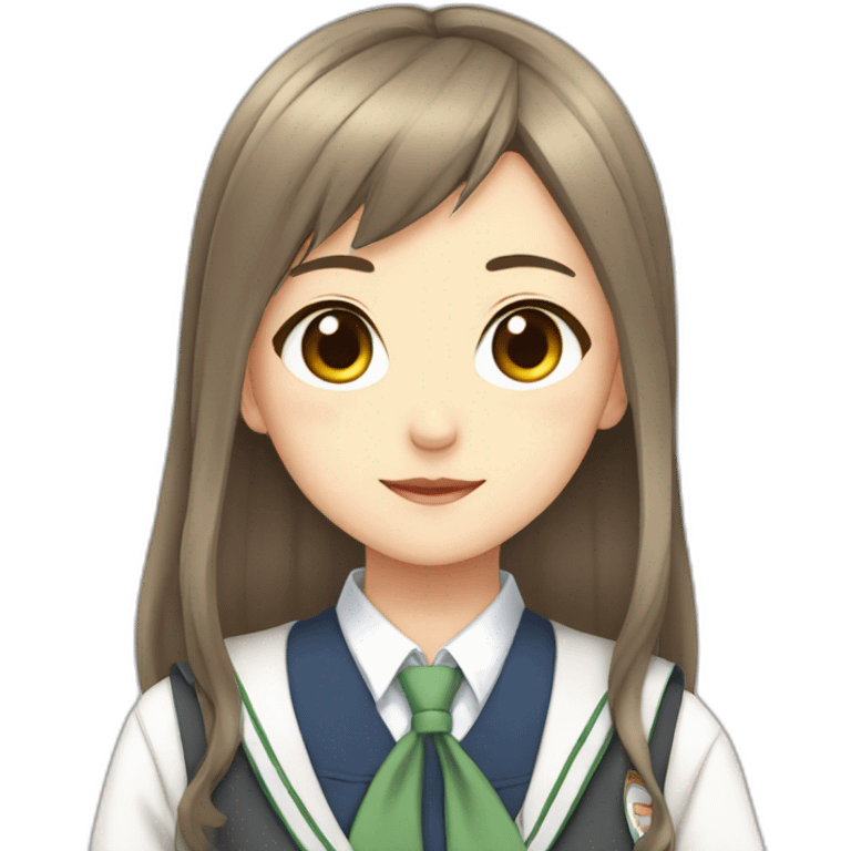 anime girl in school uniform emoji