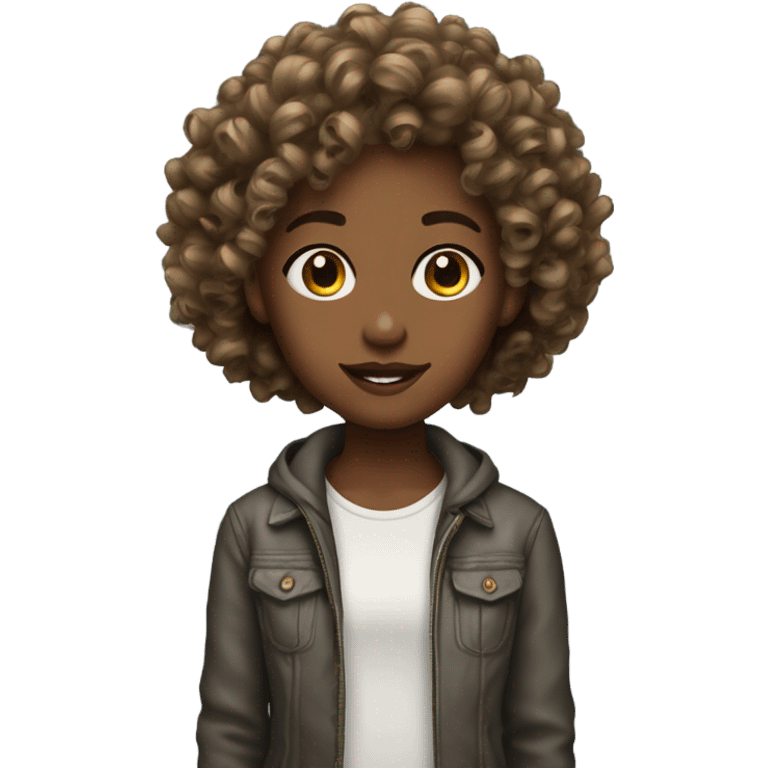 jeune femme metisse curly emoji