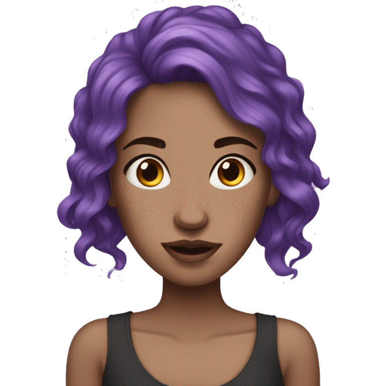 purple haired white girl with freckles emoji