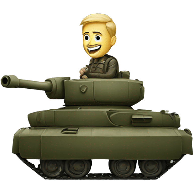 Man riding a tank emoji