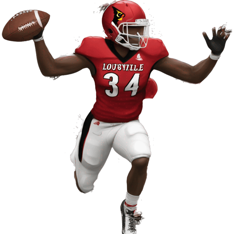 Louisville Cardinal spiking football emoji