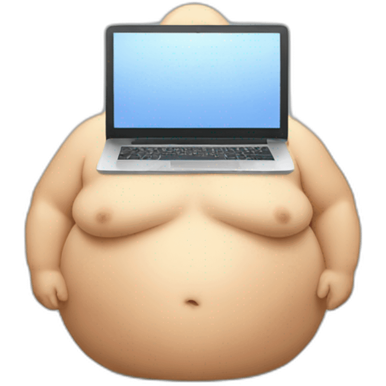 Fat man laptop  emoji