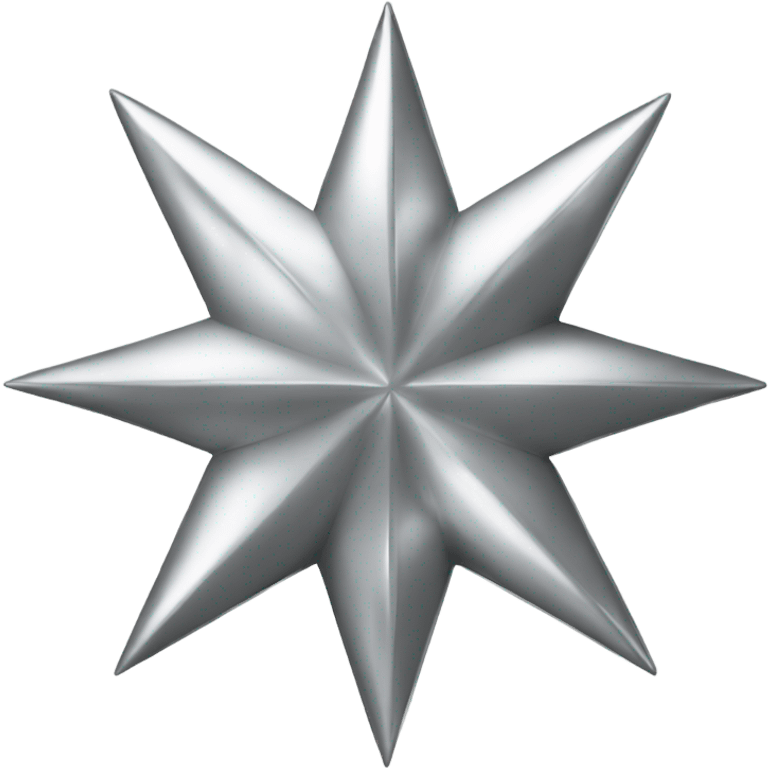 Silver chrome four-point star diamond shiny emoji