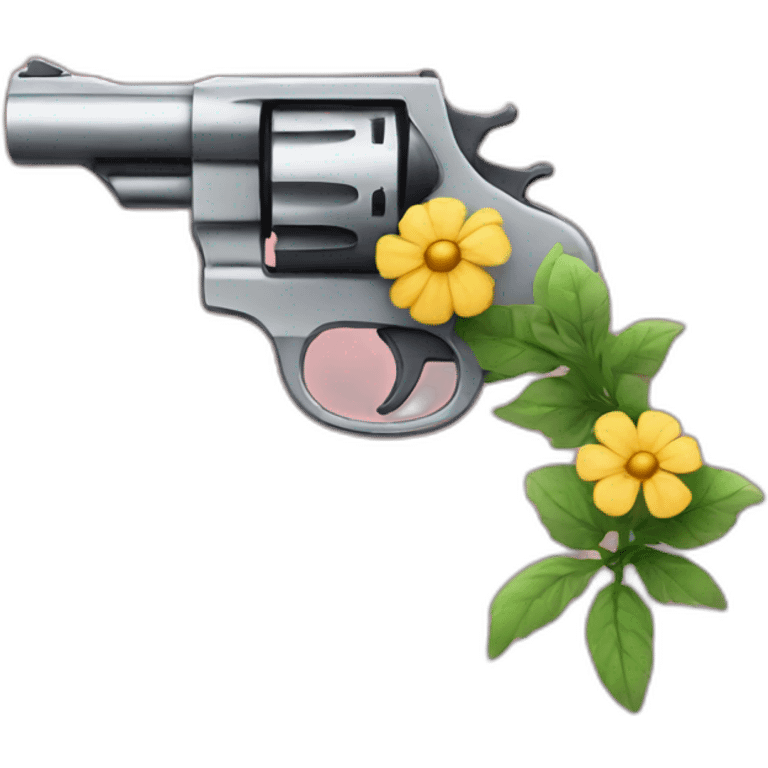 Gun flower emoji