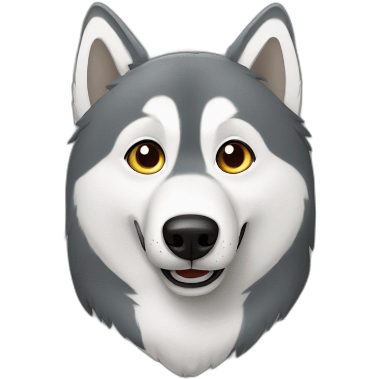 Grey Husky idiot emoji