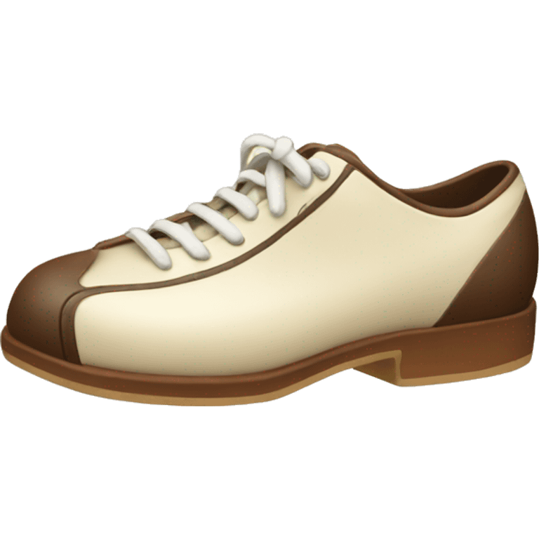 cream bowling shoe with a brown stripe emoji