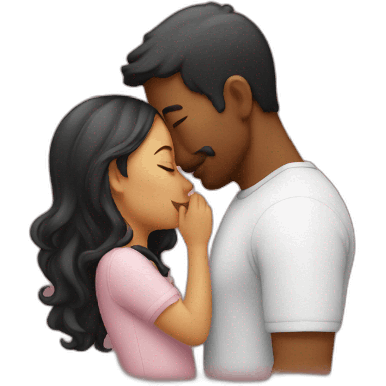 man kissing his girl emoji