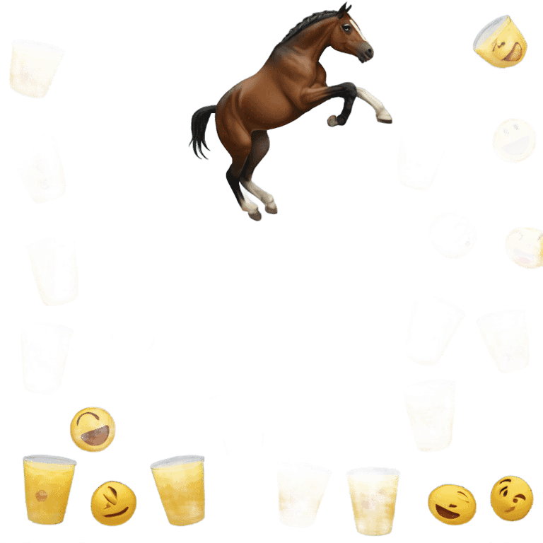 Horse jumping in juice emoji