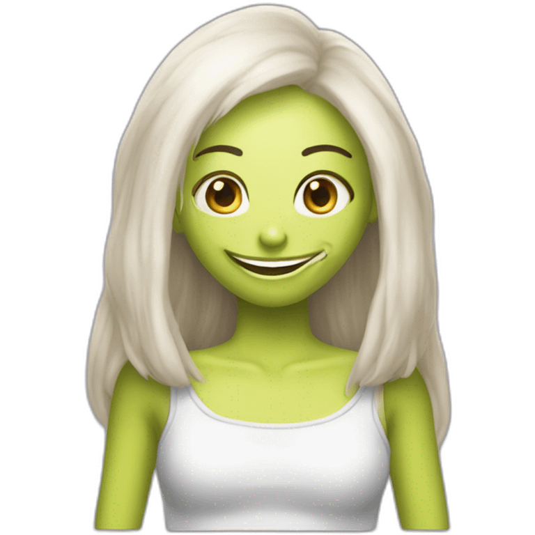 Alien fille bolnde rire emoji