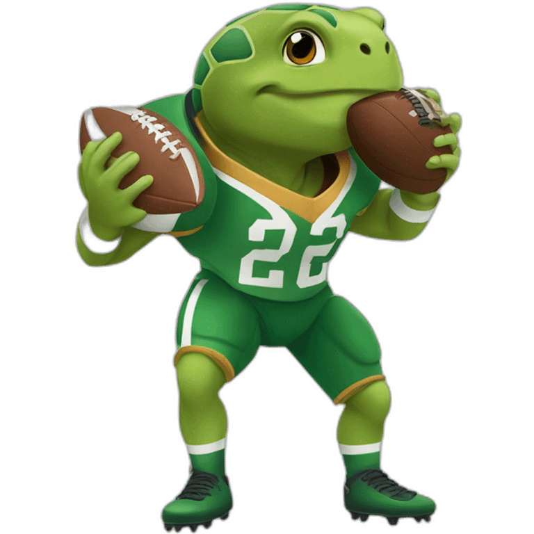 Tortue qui joue U football emoji