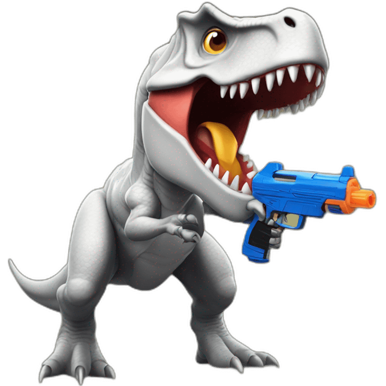 tyrannosaurus with nerf gun emoji