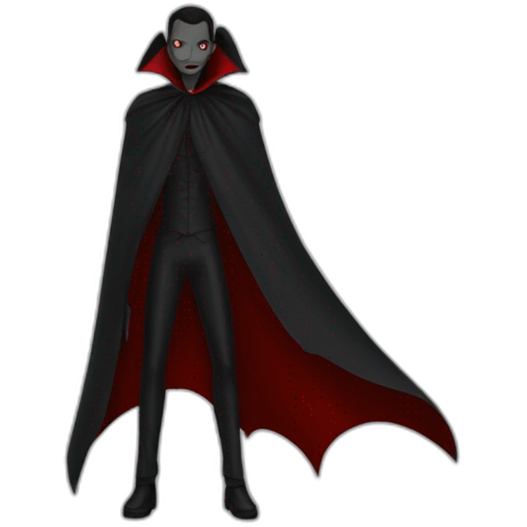 a-black vampire-cape, red inside emoji