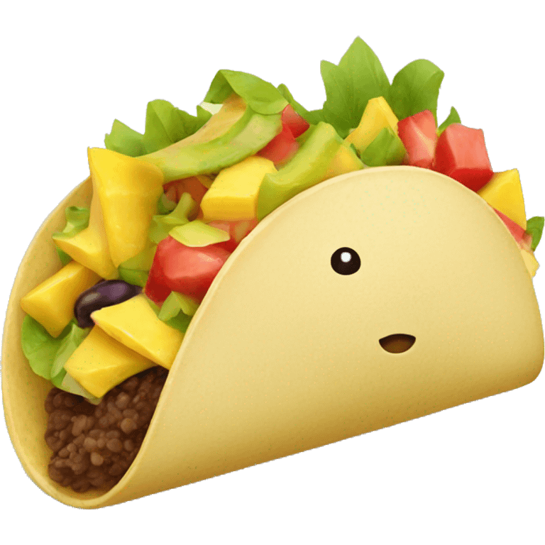 Fruit-filled taco emoji