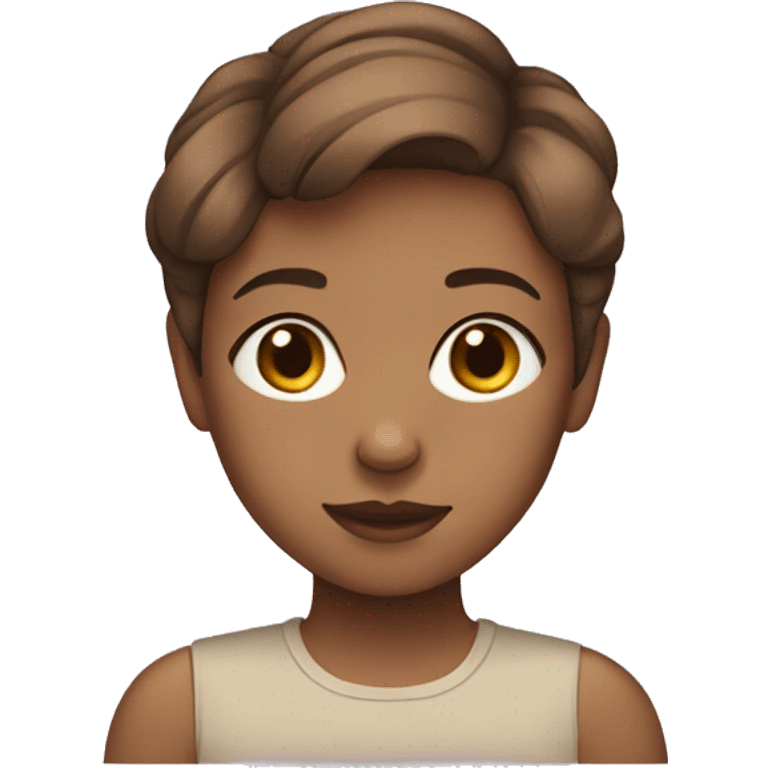 girl with brown shorthair  emoji