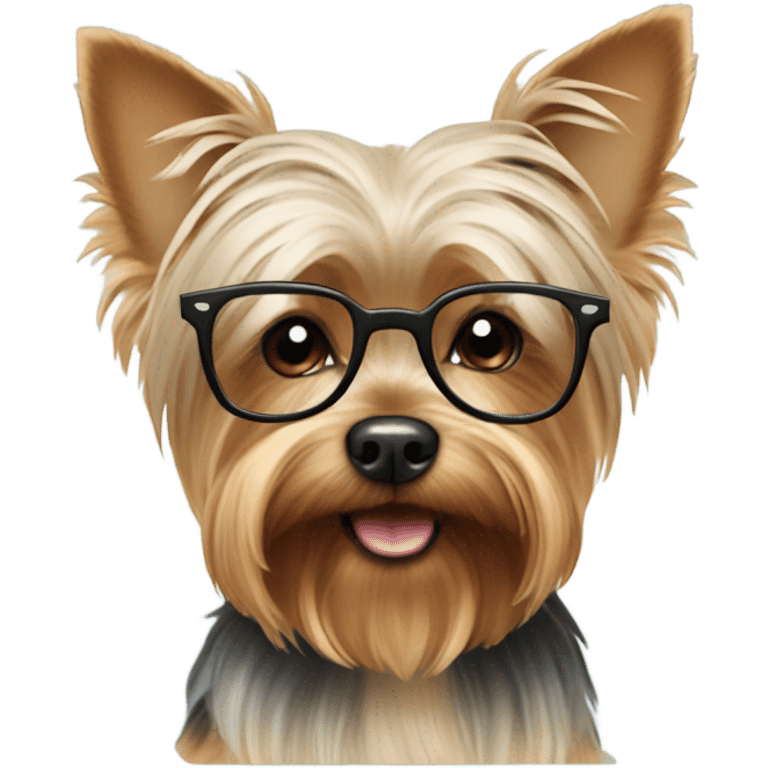 Yorkie with glasses emoji