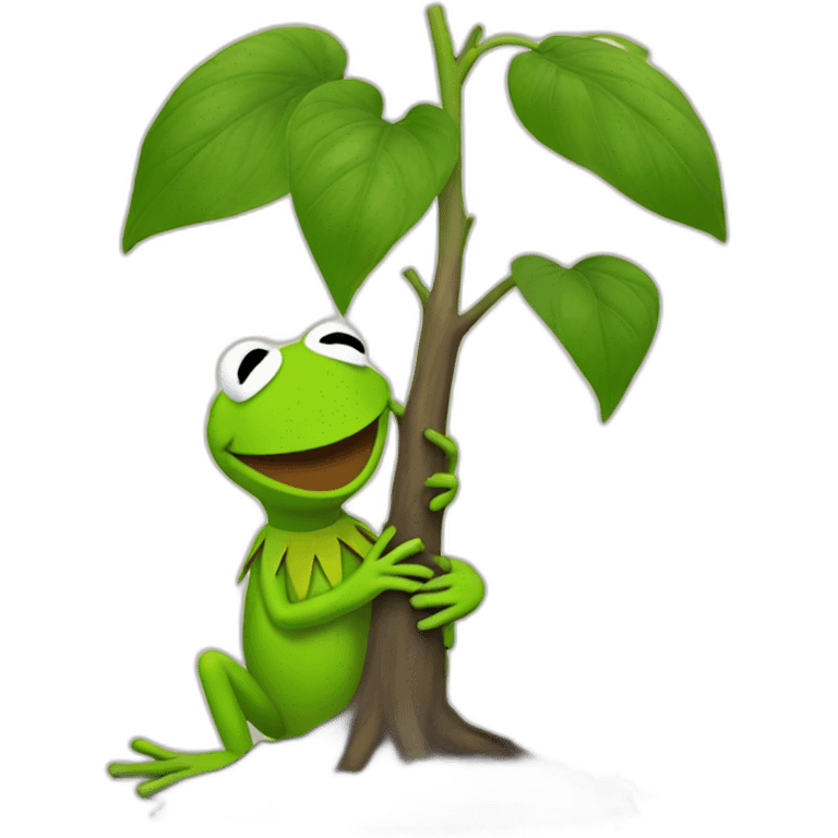 Kermit planting a tree emoji