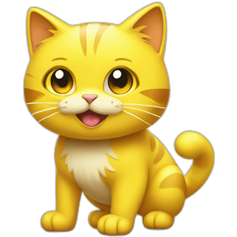 gallant electrical discharge emit electricity cartoon yellow cat like pokemon emoji