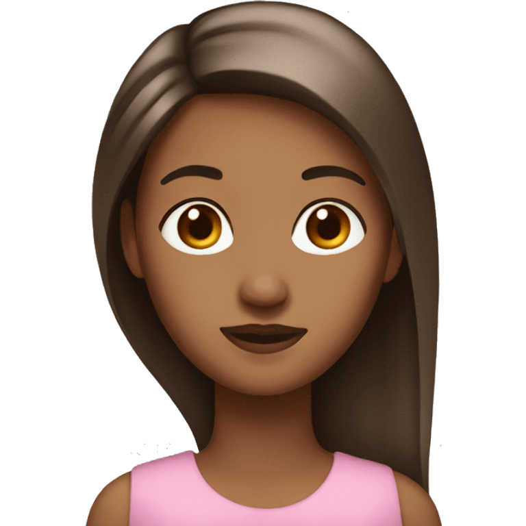 Create a girl with brown skin straight hair emoji