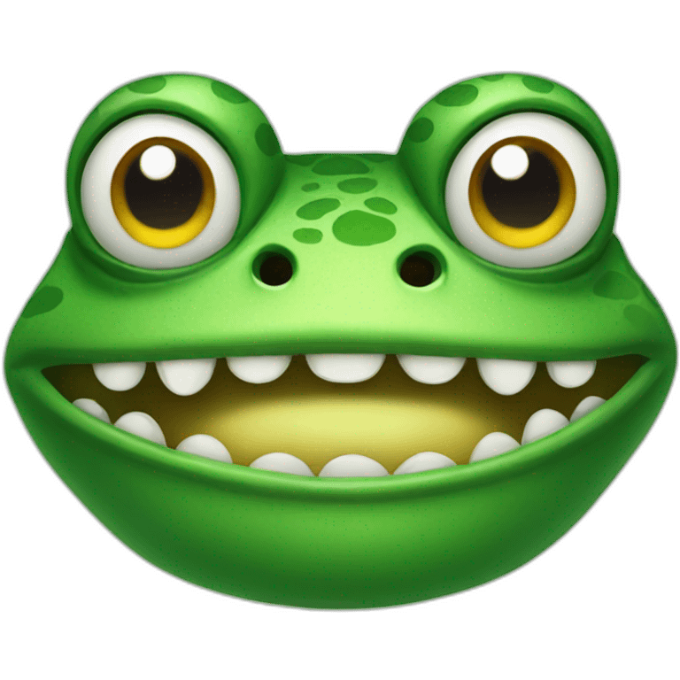 angry frog with teeth  emoji