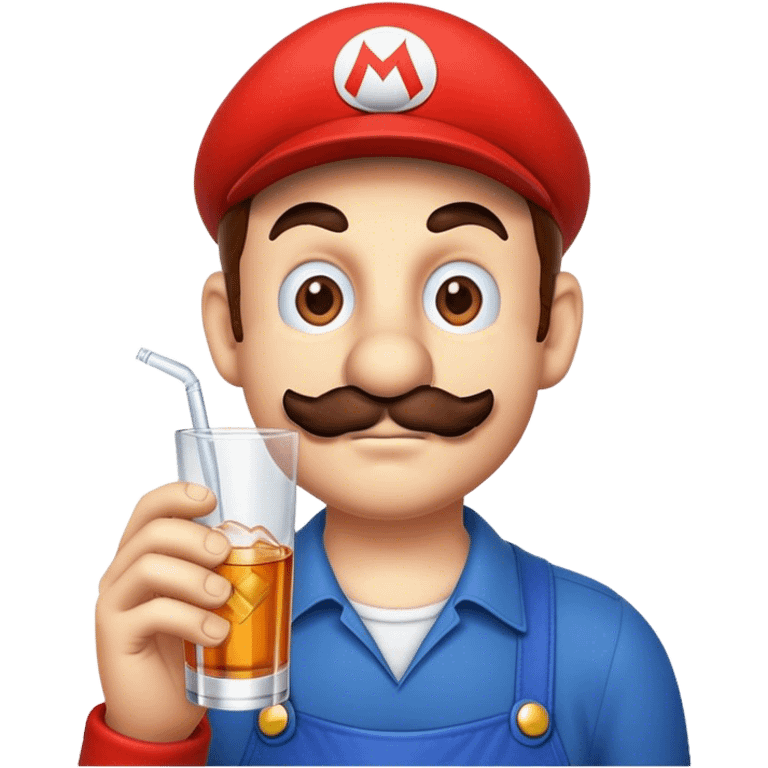 Mario drinking vodka small size emoji