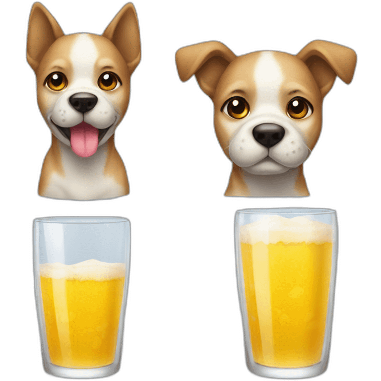 Chien a la plage avec un verre emoji