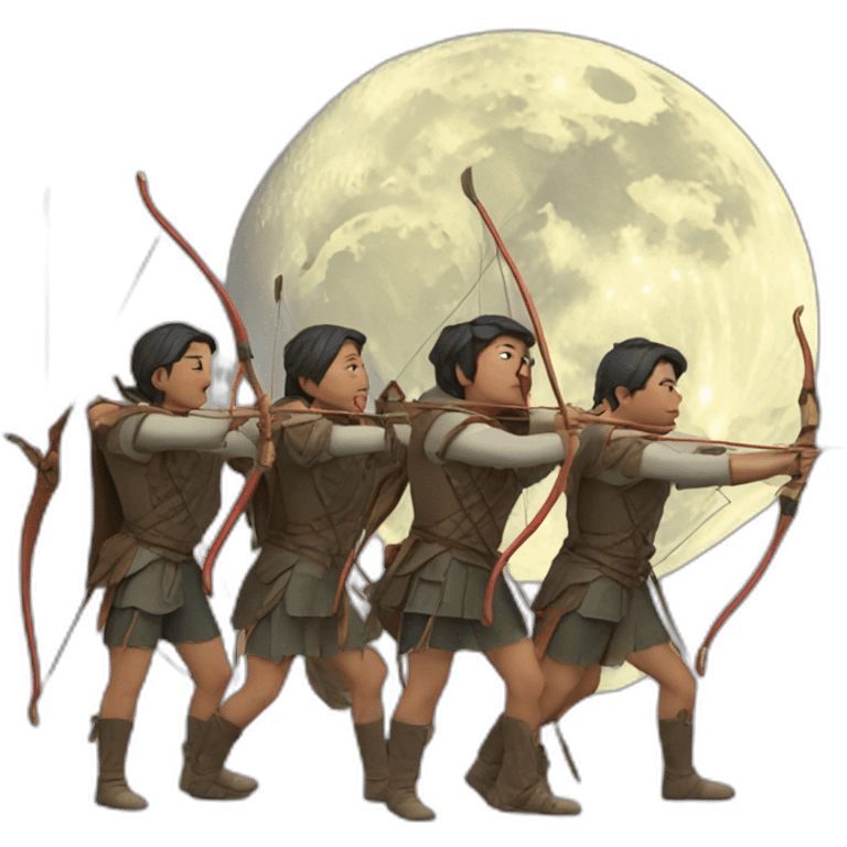 Four archers Shorting to the moon emoji