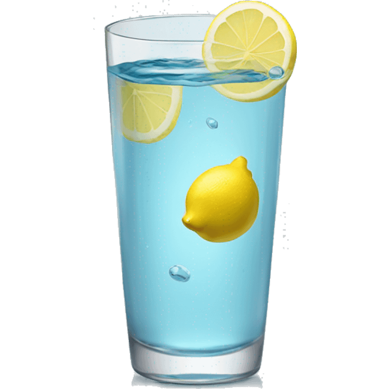 water with lemon in glass emoji