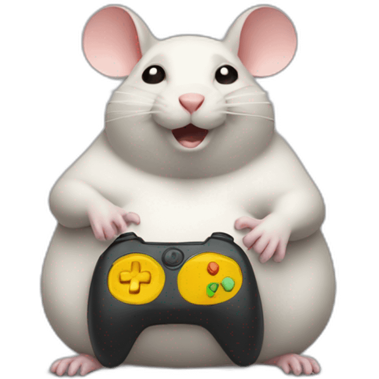 Fat Rat playing video games emoji