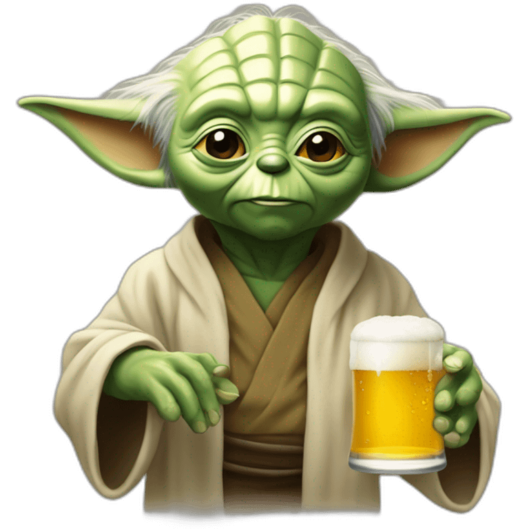 Yoda qui boit une bière emoji