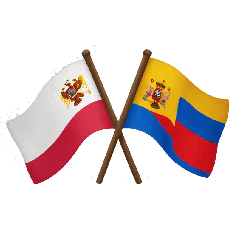 Two flags. Russian flag and Spanish flag  emoji