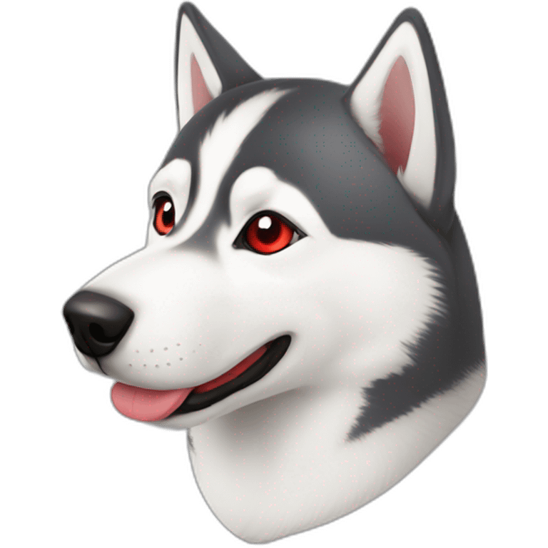 Siberian husky with red band emoji