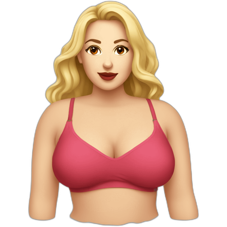 Plus size seductive Caucasian woman emoji