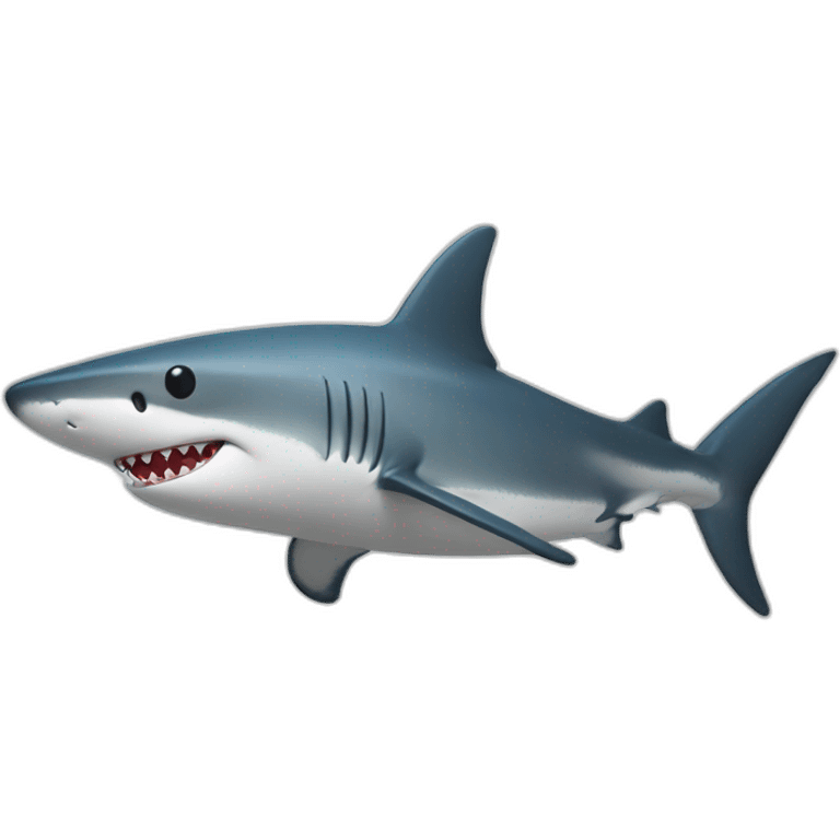 Un requin qui tient un coeur emoji