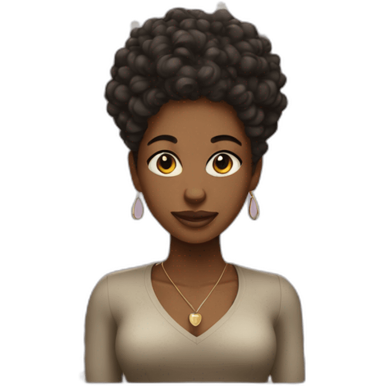 Black women with curls hair emoji